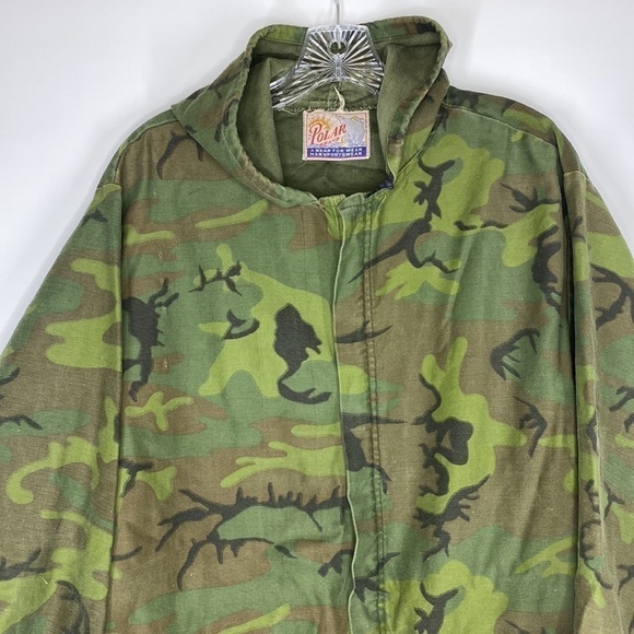 Vintage Polar Brand Camo Camouflage Military Utility Field Jacket 60s Size XL - Picture 5 of 8